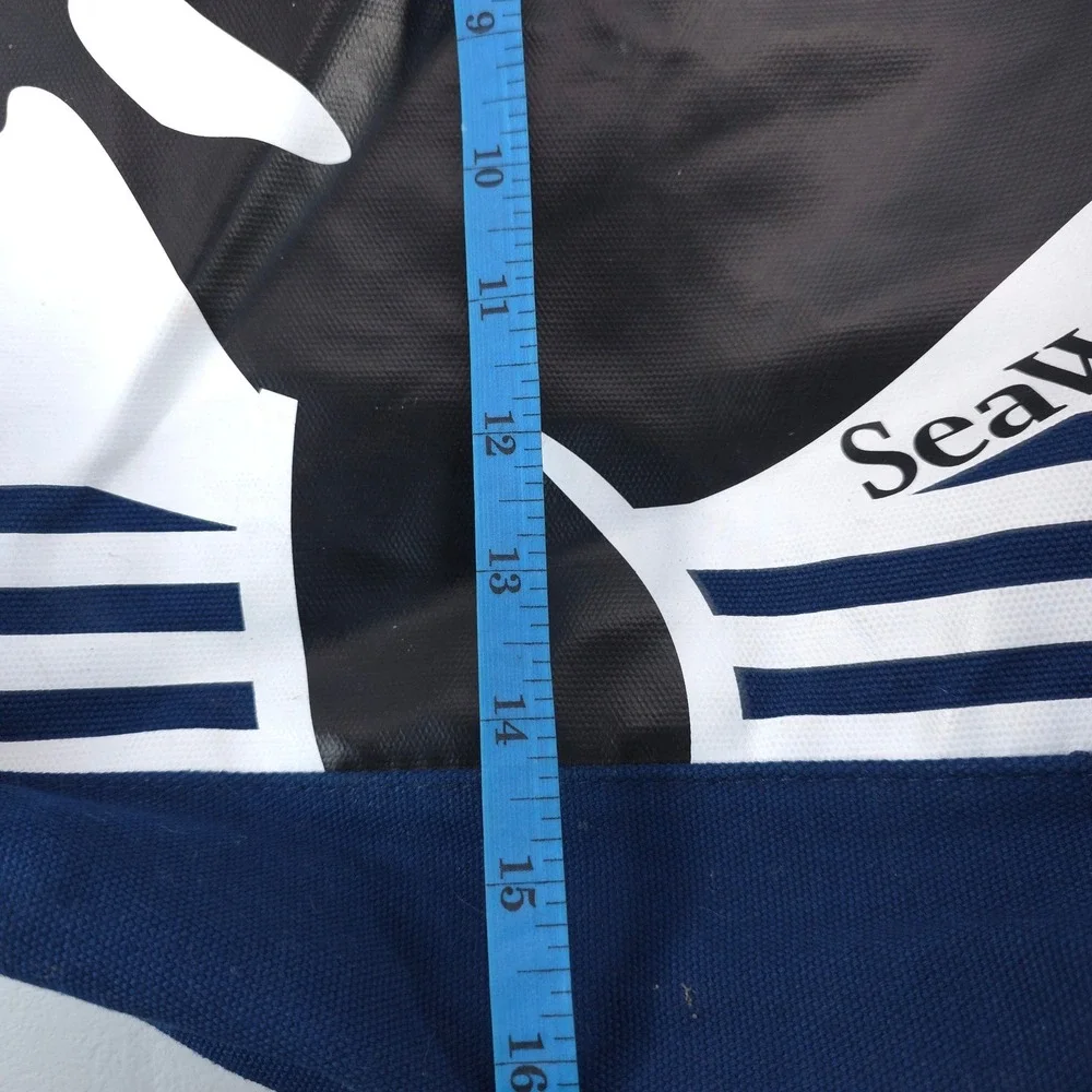 SeaWorld Orca Shamu Nautical Striped Canvas Duffle Bag Navy‎ White Travel Tote